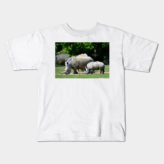 Southern White Rhino Rhinoceros Kids T-Shirt by AndyEvansPhotos